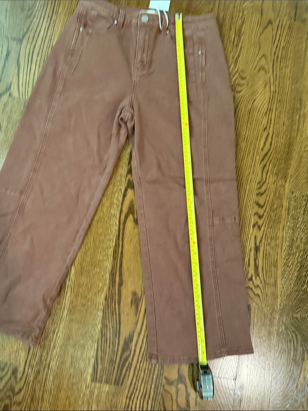 Risen washed plum Wide-Leg Painter Pants with Front Seams 7/28 - Picture 13 of 14